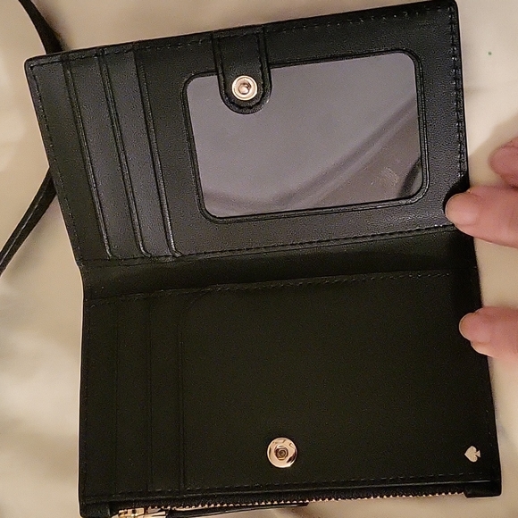 Kate spade black leather crossbody with matching wallet - Picture 7 of 9